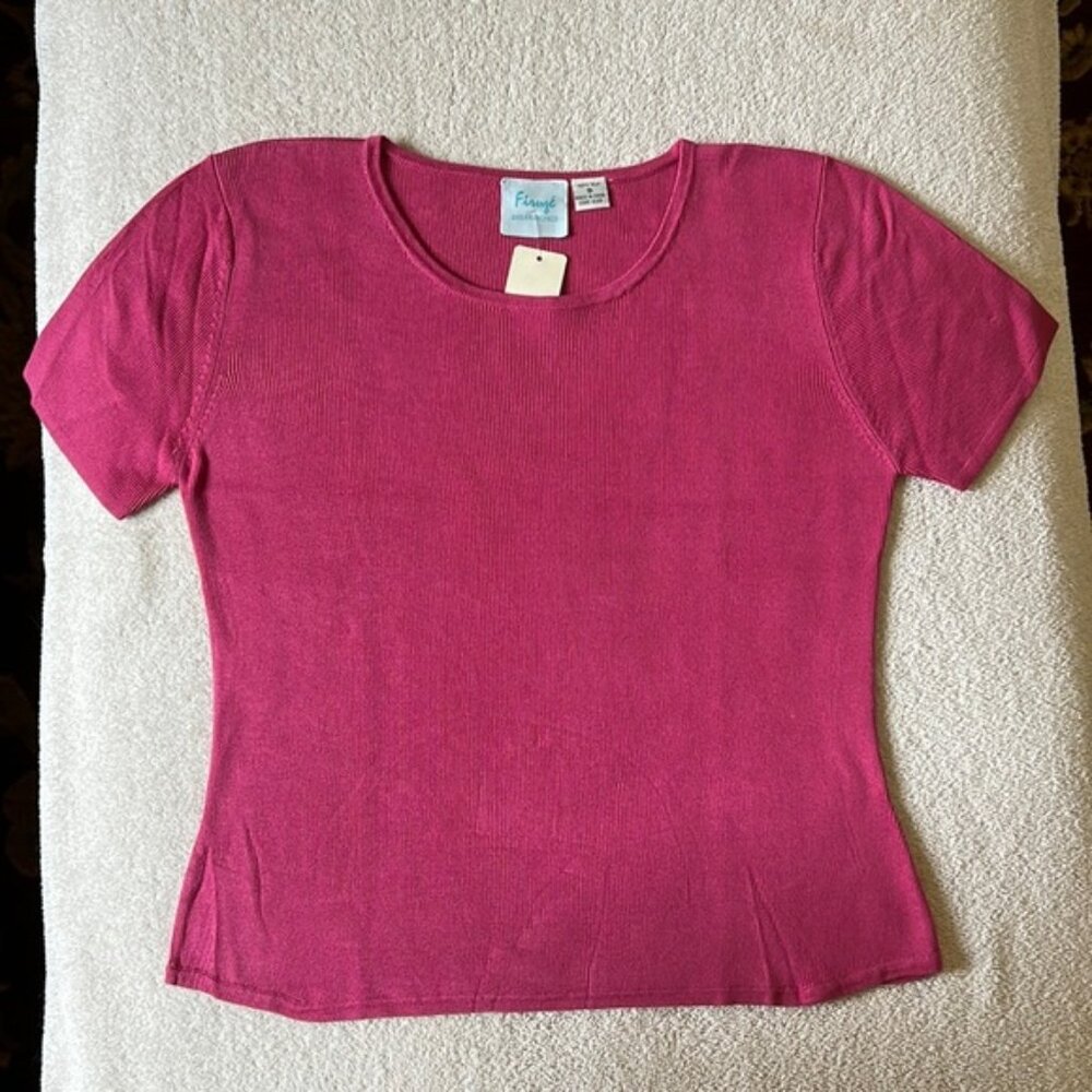 Pink (Fuschia) Short Sleeve Sweater